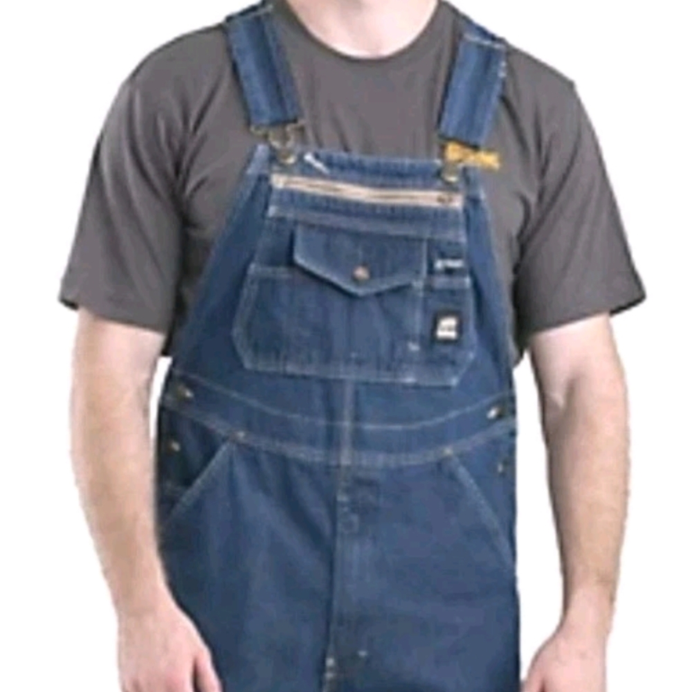 Berne Work Wear Carpenter Bib Overalls Men 34/32 Blue Denim Streetwear Chore Nwt